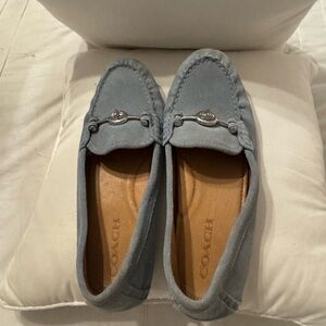 Coach Women's Light Blue/ gray Suede Loafers